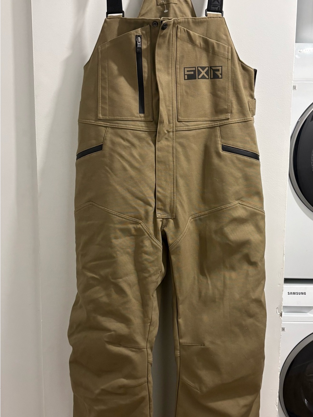 Men’s Tan Bib Overalls - Durable Work Pants FXR